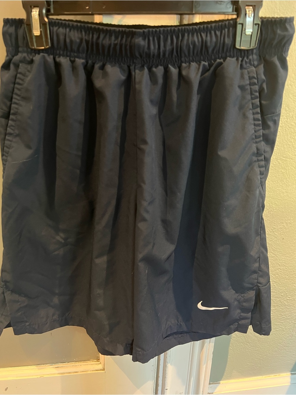 Nike Navy Athletic Shorts with White Swoosh